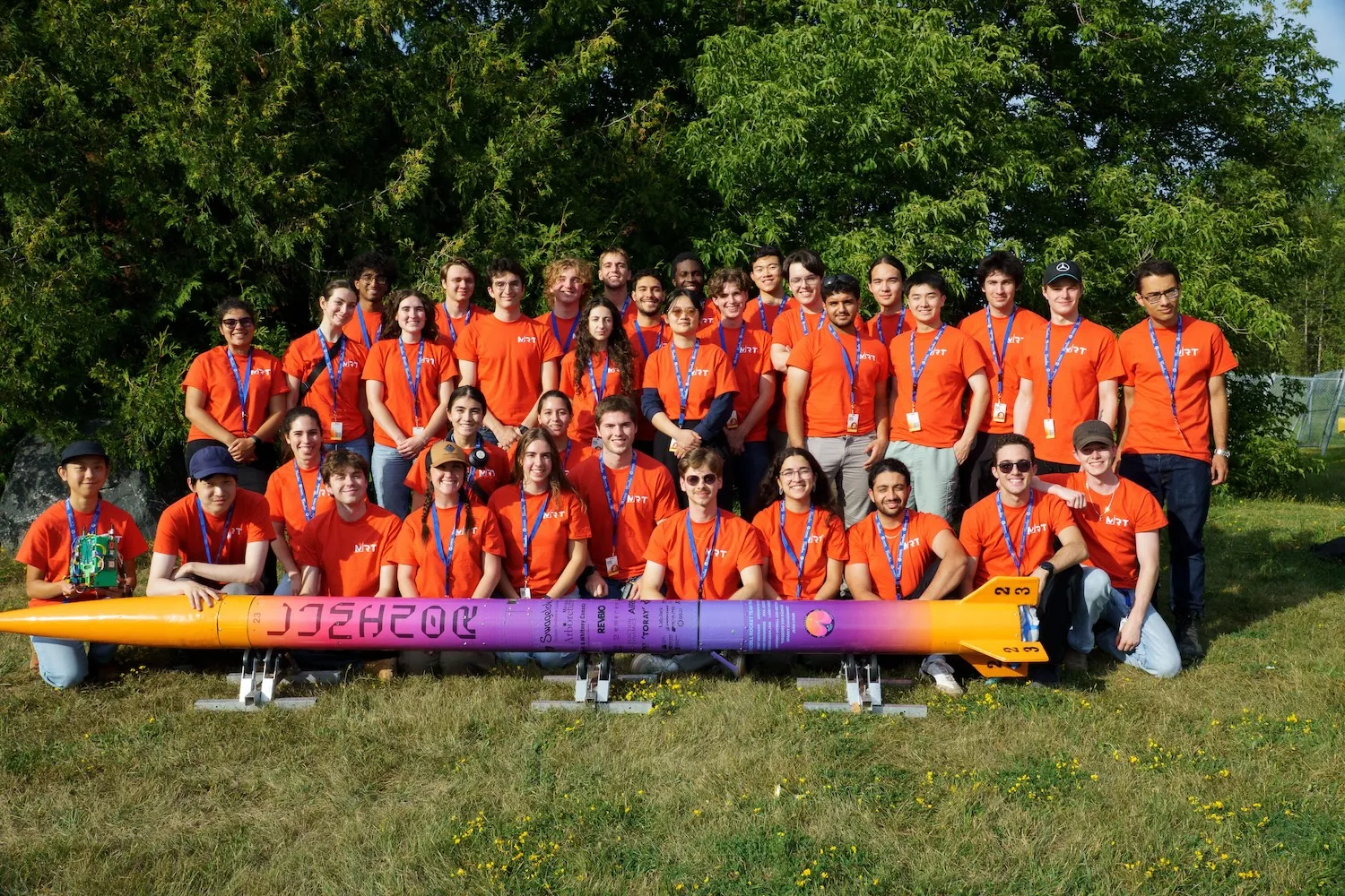 A group photo of the rocket team.